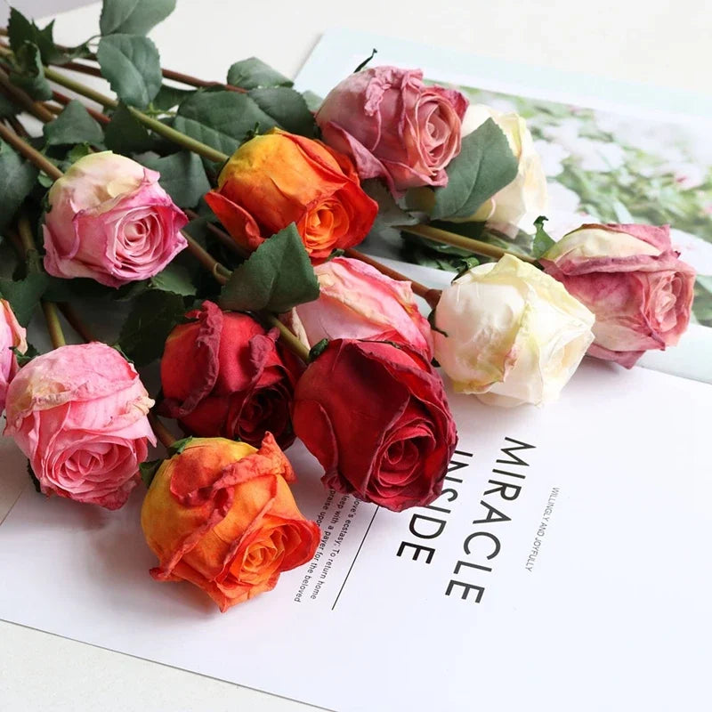 1PC Silk Rose Artificial Flowers Bouquet For Home Room Decor Fake Flowers Table Garden Wedding Decoration Valentine's Day Gi