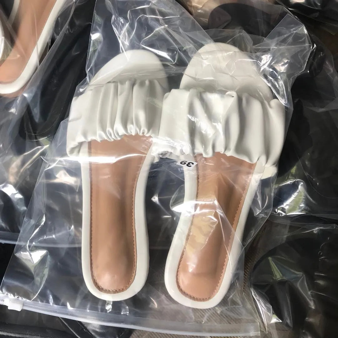 Luxury 2024 new women casual home durable sandals fold outdoor wild beach non-slip women flat ms slippers