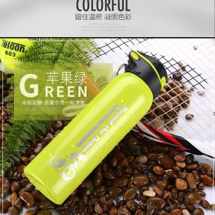 500ML Bicycle Water Bottle Vacuum Stainless Steel Cycling Water Bottle Double Walled Simple Thermo Mug Insulated With Straw
