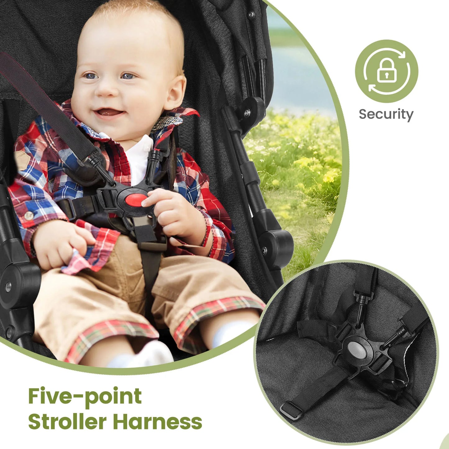 Children's Stroller Can Sit or Lie Down Lightweight Folding High Landscape Four-wheeled Pocket Stroller