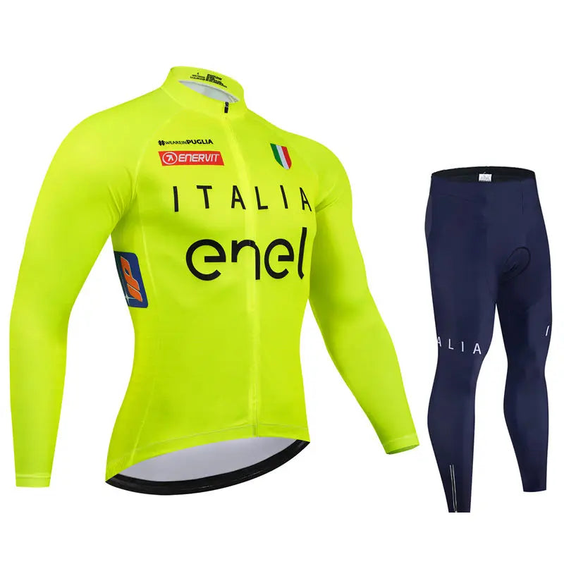 New Spring and Autumn Team Cycling Jersey Set Men Long Sleeve Bicycle Clothing MTB Bike Uniform