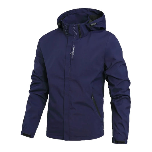 New Men's Lightweight Waterproof Rain Jacket Hooded Shell Outdoor Windbreaker for Hiking & Travel Breathable & Packable Coat Men