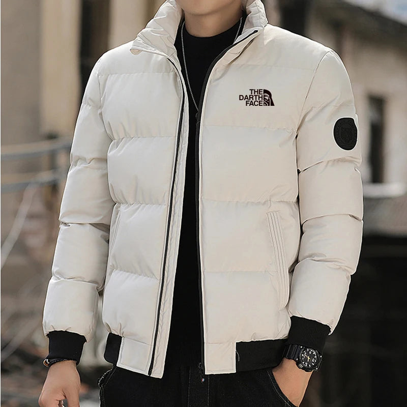 2025 Autumn and winter men's stand up collar zipper closure warm jacket fashionable outdoor windproof cotton XS-4XL