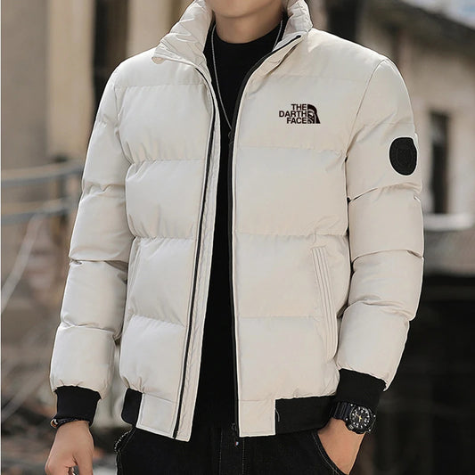 2025 Autumn and winter men's stand up collar zipper closure warm jacket fashionable outdoor windproof cotton XS-4XL
