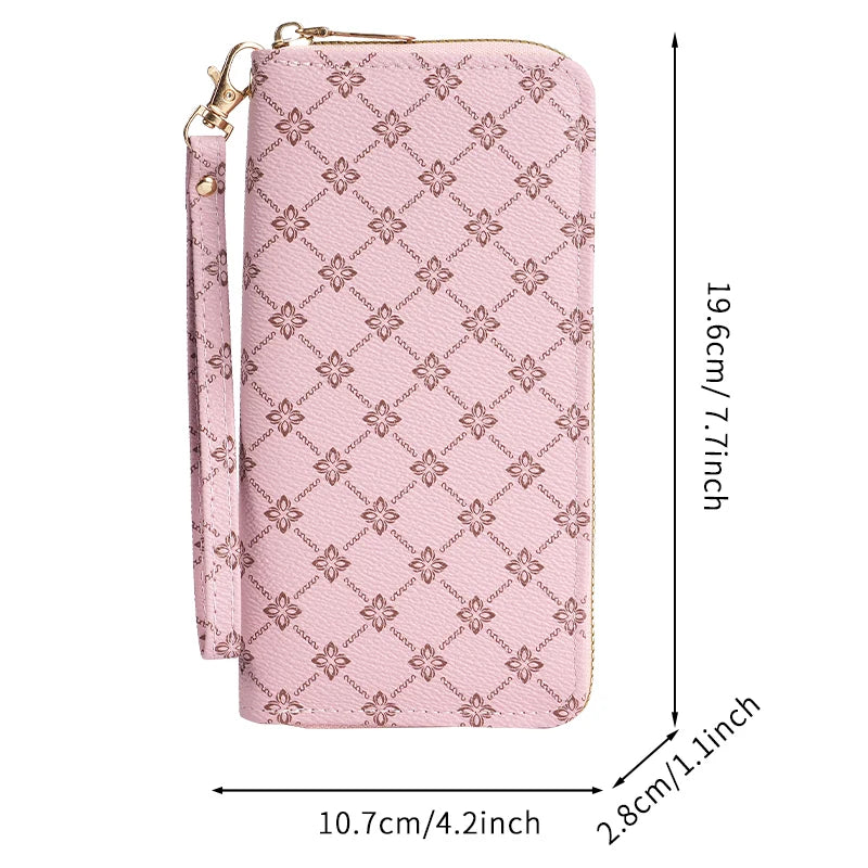 New niche European and American trend printing long large-capacity multifunctional wallet clutch wholesale bag