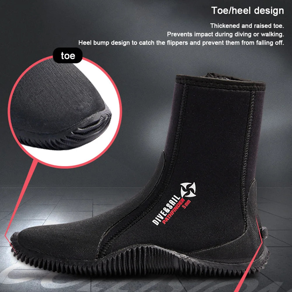 5MM Neoprene Diving Boots Wetsuit Water Shoes Non-slip Beach Water Boots Unisex Waterproof Snorkeling Fin Sock For Water Sport