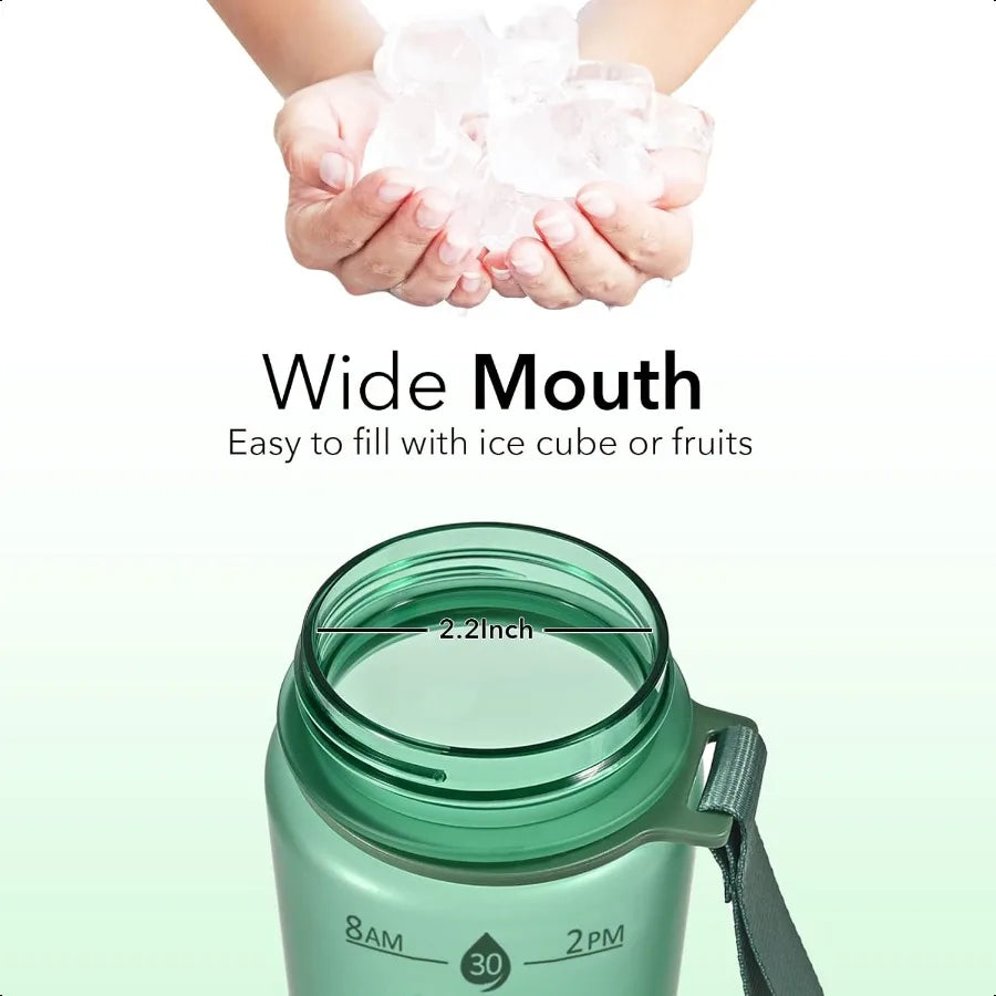 32oz Water Bottles with Straw Stay Motivated and Hydrated with Convenient Times to Drink Markings Durable Leakproof