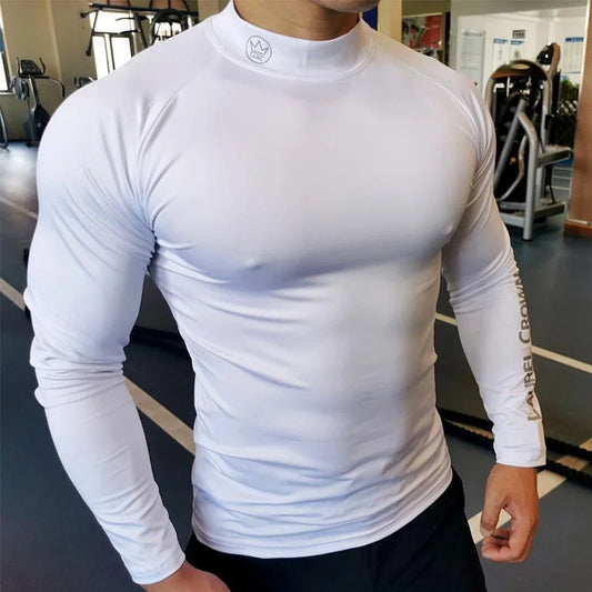 Fitness T-shirt Men Long Sleeve Training Shirts Running Compression Skinny Tops Muscle Workout Clothing12