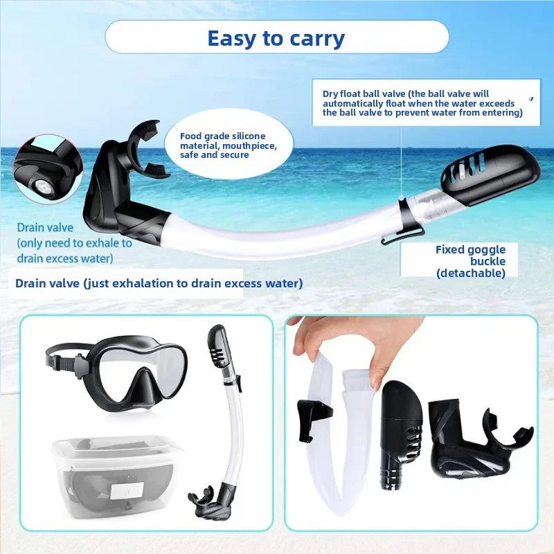 Diving Snorkel Silicone Full Dry Underwater Diving Air Breathing Tube Hose Gear Underwater Snorkeling Diving Equipment