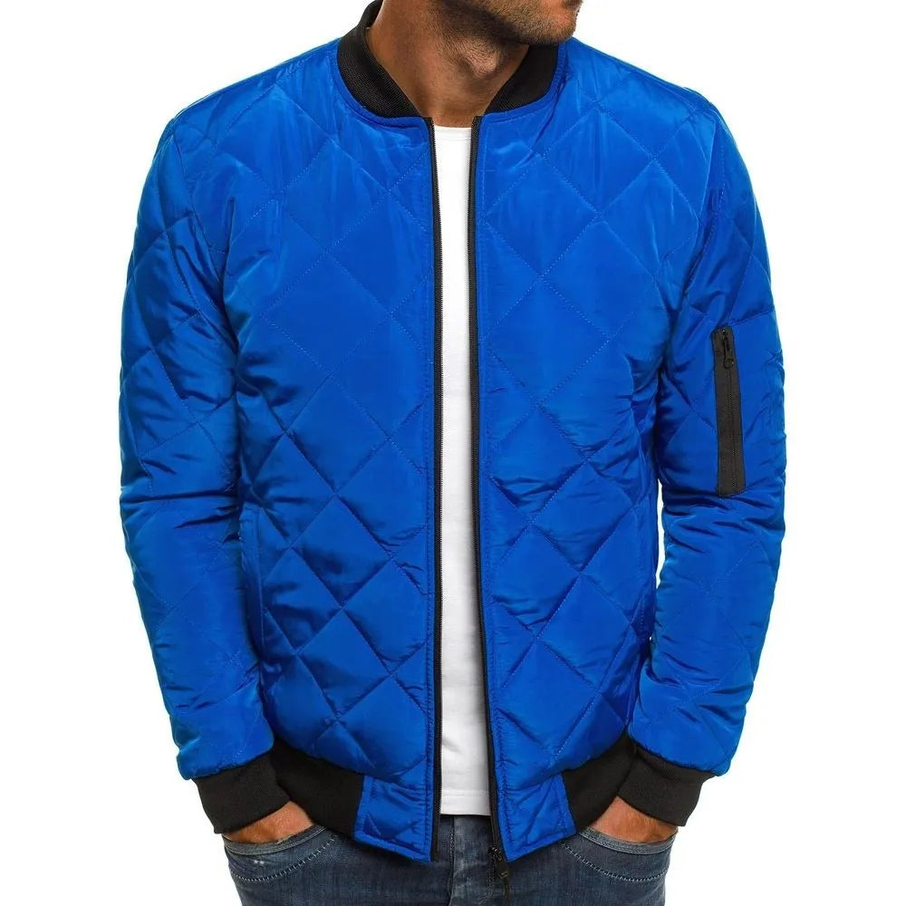 Men's Cotton Jacket Stand Collar Long Sleeve, Autumn- Winter New Arrival Casual Wear Zipper Closure Regular Length Coat for Men