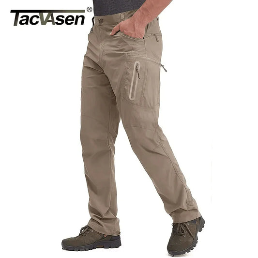 Summer Lightweight Trousers Men's Fishing Pants Outdoor Hiking Nylon Quick Dry Pockets Cargo Pants Casual Work Trousers