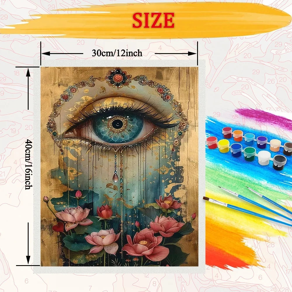 Eye Diy Art Paint By Numbers For Adult Flower Craft Kit HandPainted On Canvas Valentines Gift Home Decor