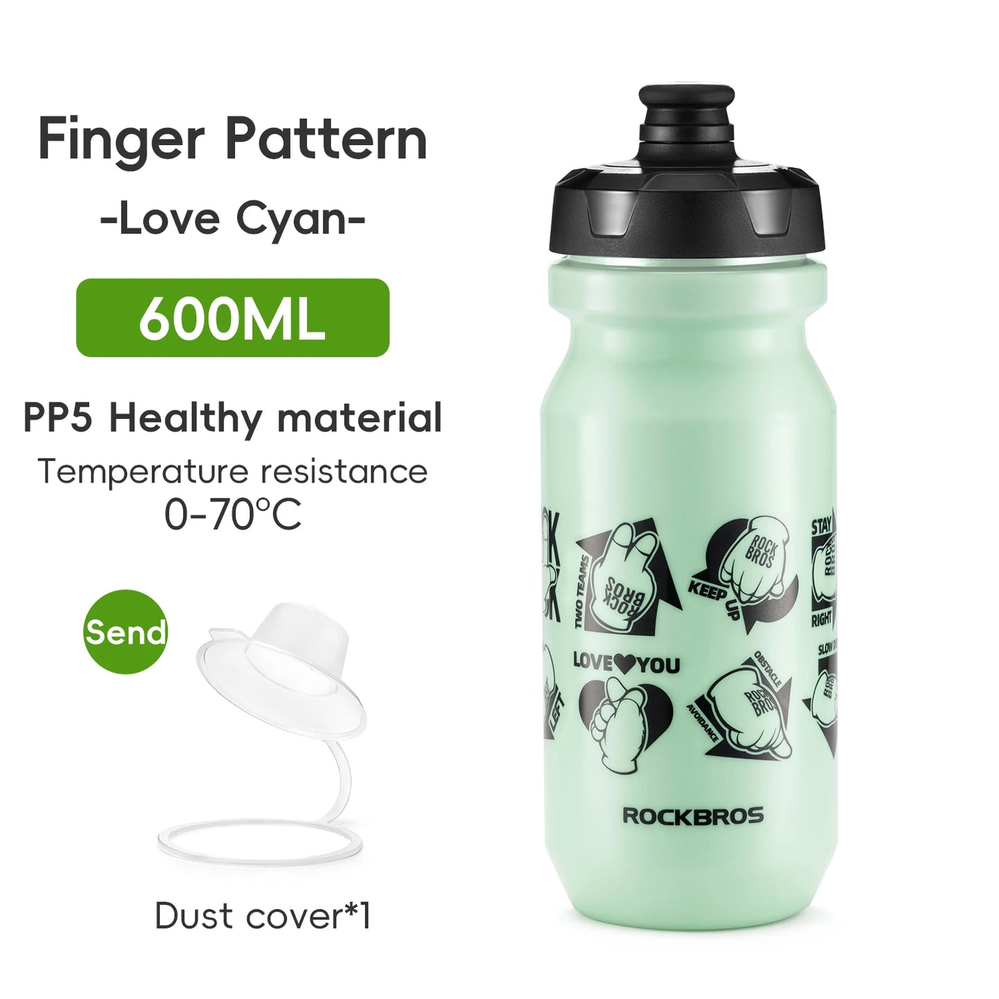 Water Bottle 600/750ml Large-Capacity PP5 Lightweight Cycling Sports Drink Kettle Leak-proof Squeeze Water Bottle
