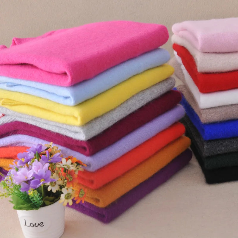 18 Colors Women Cashmere Sweater Pullovers Long Sleeve Pull Femme Half Turtleneck Pullover Women Jumpers