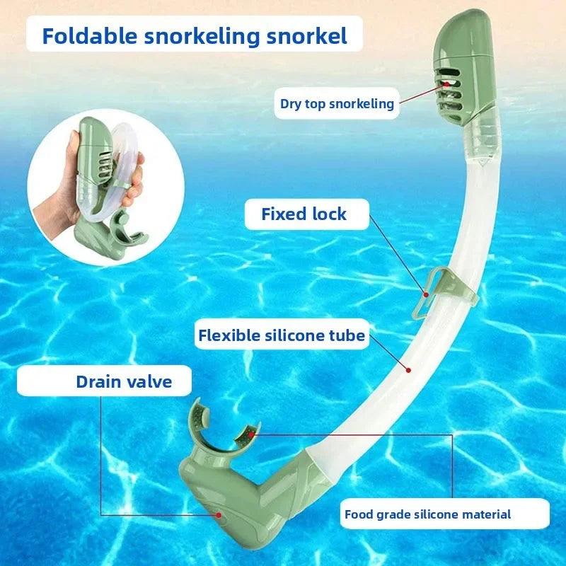 Diving Snorkel Silicone Full Dry Underwater Diving Air Breathing Tube Hose Gear Underwater Snorkeling Diving Equipment