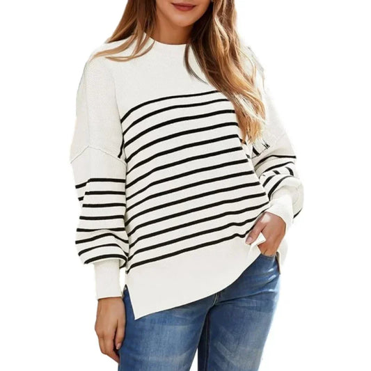 Autumn Women's Oversized Sweaters 2024 Fall Crewneck Batwing Sleeve Pullover Sweaters