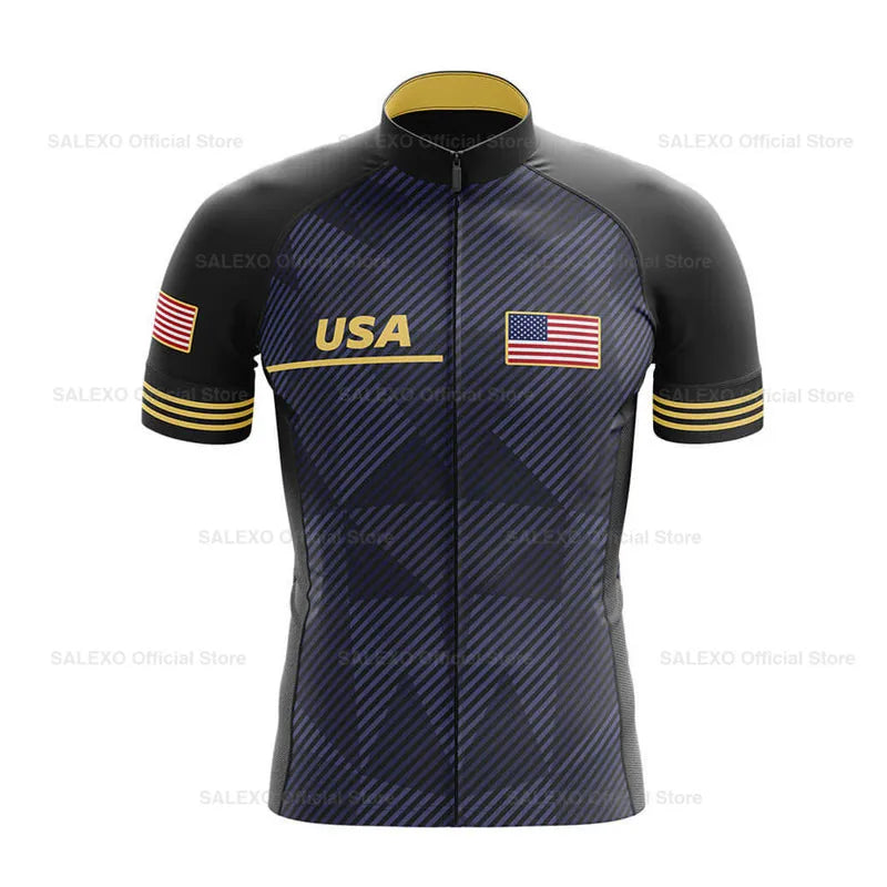 2026 USA Cycling Kit Men's Racing Team Cycling Jersey Set Summer MTB Maillot Bicycle Clothes Outdoor Equipment Cycling Clothing