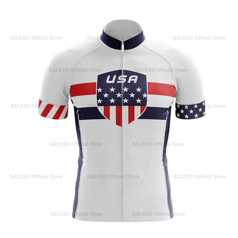 2026 USA Cycling Kit Men's Racing Team Cycling Jersey Set Summer MTB Maillot Bicycle Clothes Outdoor Equipment Cycling Clothing