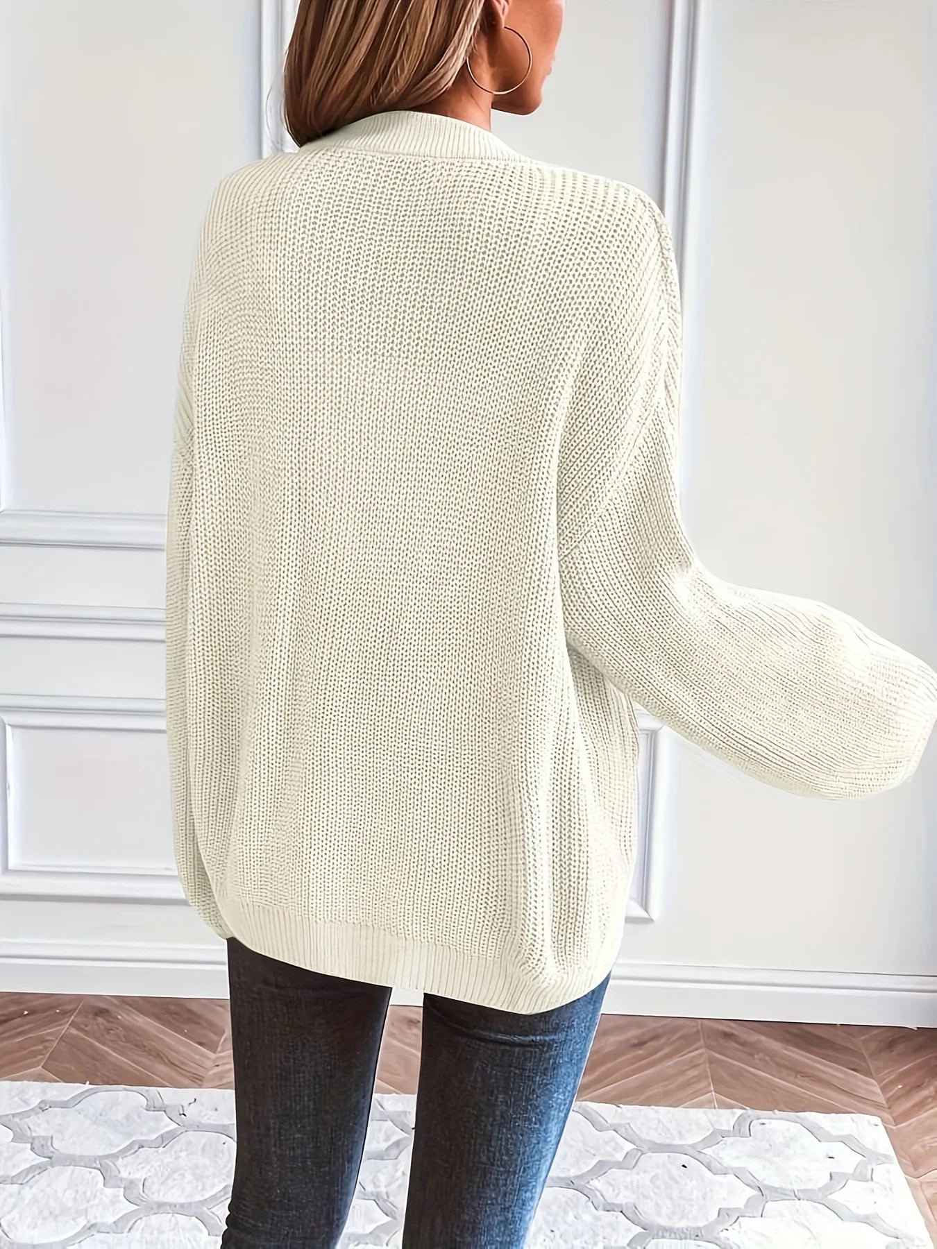 Fall-Winter 2026 New Casual V-Neck Loose Knit Cardigan Button Cardigan