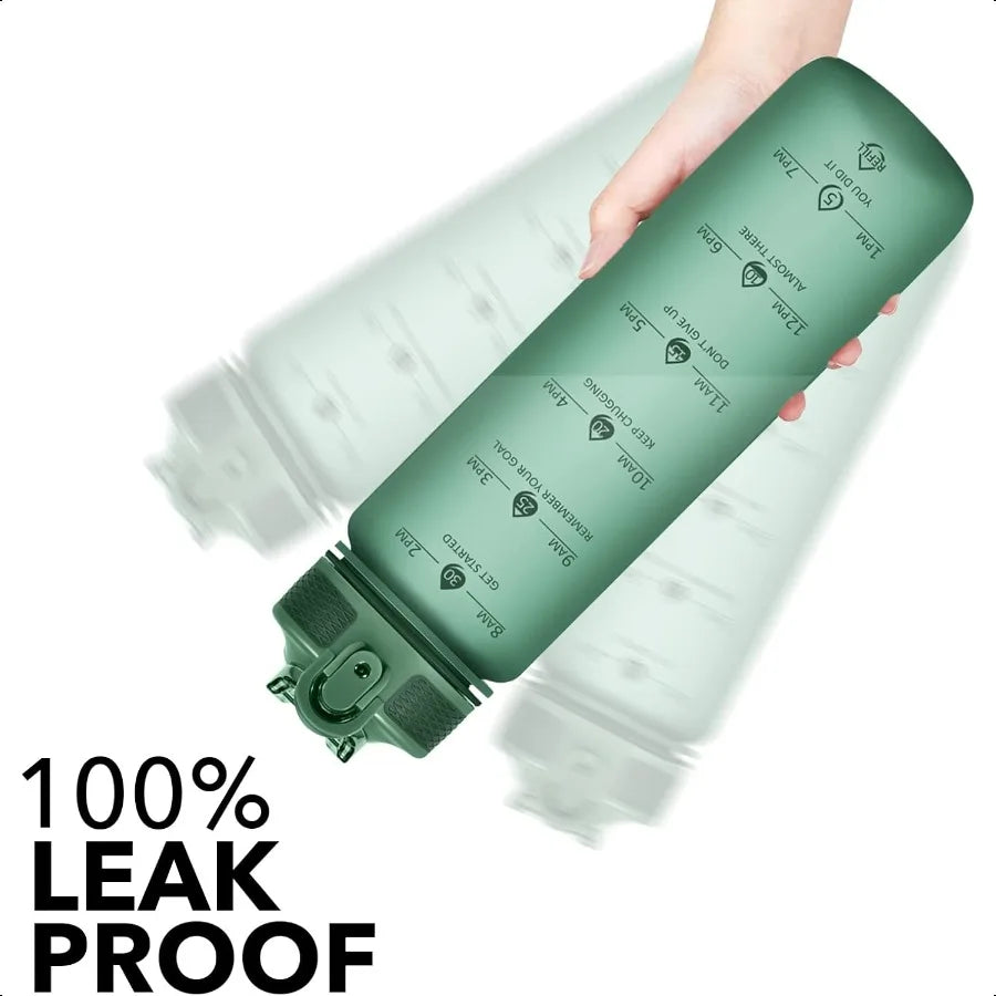 32oz Water Bottles with Straw Stay Motivated and Hydrated with Convenient Times to Drink Markings Durable Leakproof