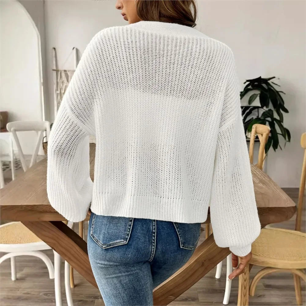 2026 autumn long Loose Knitted cardigan woman sweaters all-match coat casual homewear cardigans solid color Button Outerwear