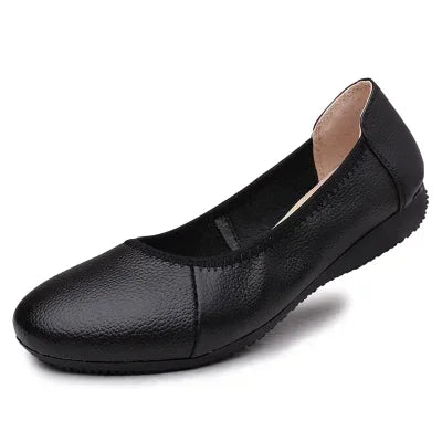Ngouxm Fashion Women Loafers Shoes Leather Ballerina Ballet Flats Foldable And Portable Travel Pregnant Working Walking Shoes