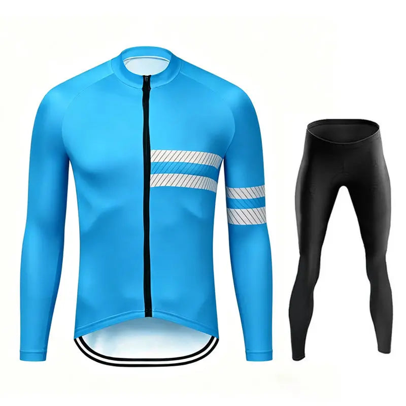 2027 New Team Breathable Men's Long Sleeve Cycling Jersey Set Spring and Fall Mountain Bicycle Clothes Wear