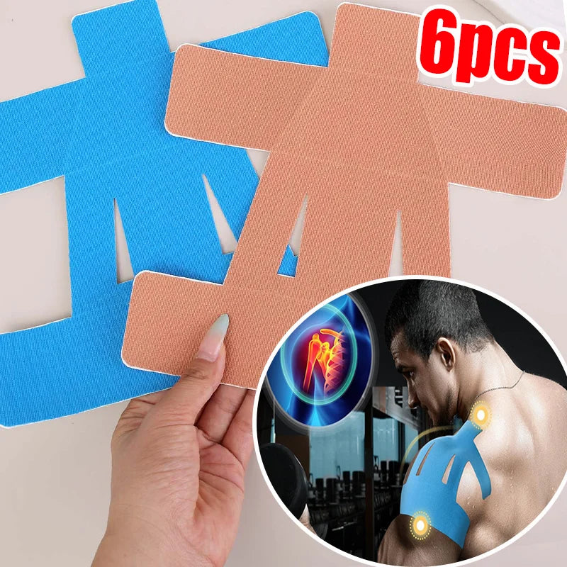 2/4/6Pcs Elastic Patch Kinesiology Tape for Shoulder Shoulder Support & Stability Shoulder Pain Relief Athletic Flexibility