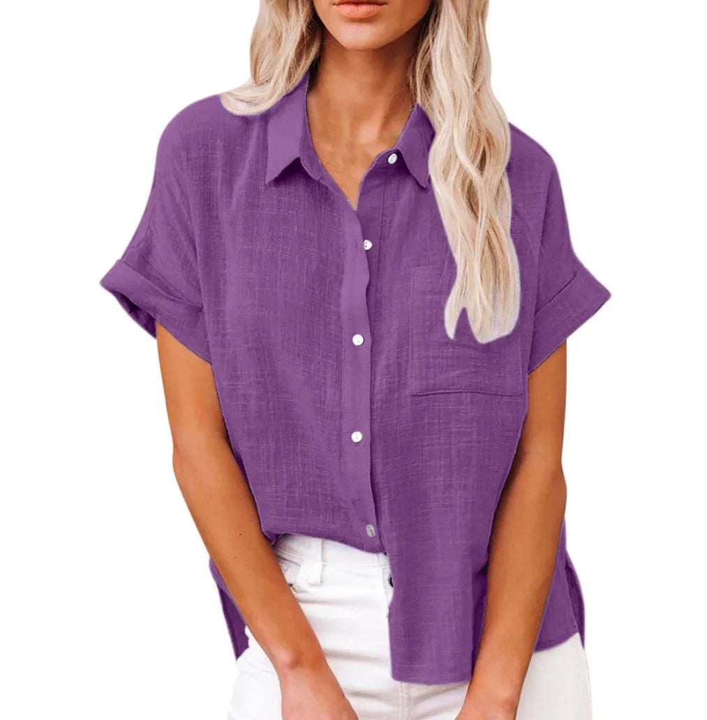 Short Sleeve Tops Tee Women Blouses Summer Loose Ladies T-Shirts Cotton Linen Blouse Woman Clothing Casual T Shirt