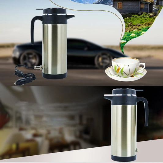 1200 ML Car Hot Kettle Car Truck Water Heater Large Capacity 12/24 V Tea Coffee Kettle Leak-Proof Design 120/240 W Auto Shut Off