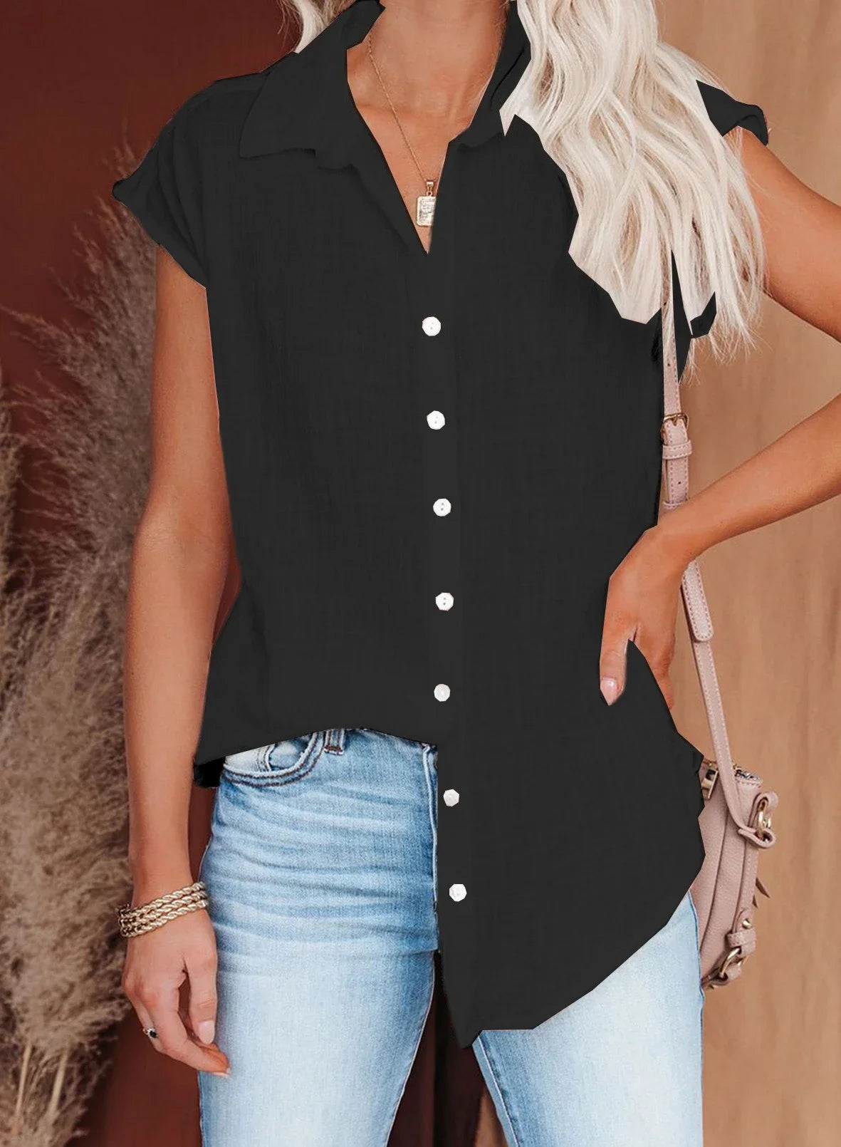Cotton Linen Shirt Ladies Tops Tee Casual Thin Loose Woman T Shirt Summer Short Sleeve Solid T-Shirts Women Clothing Blouses