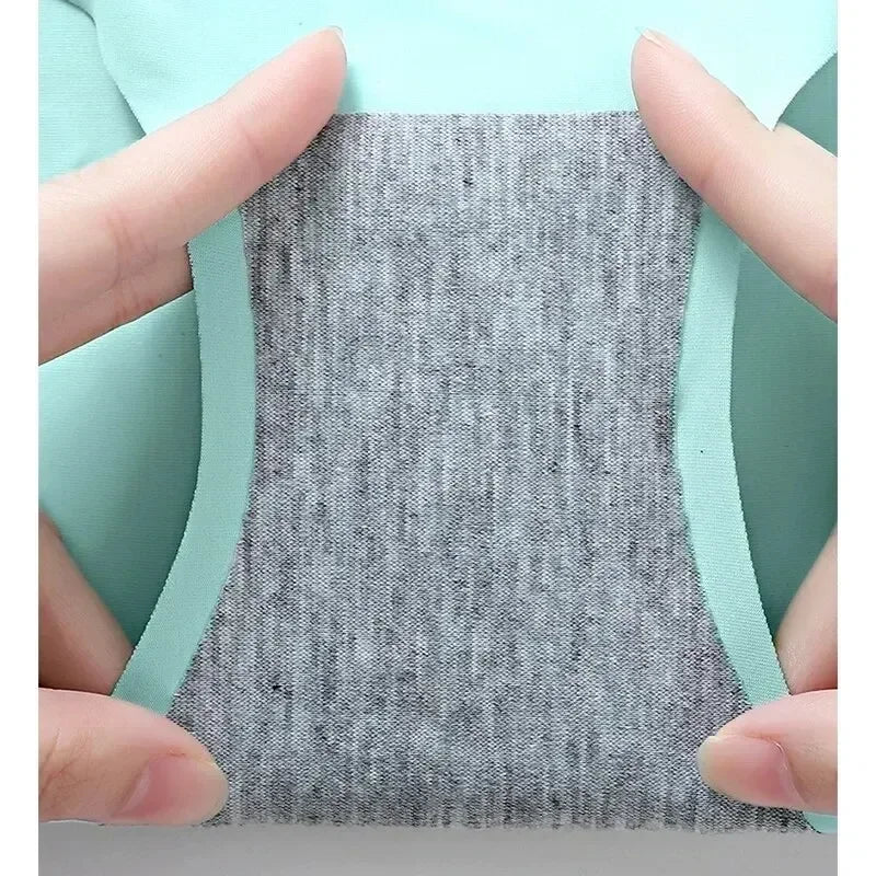 9-Pack Seamless Women's Underwear, Ice Silk Mid Waist Sexy Panty Set, Comfortable Monochrome Briefs for Daily Wear