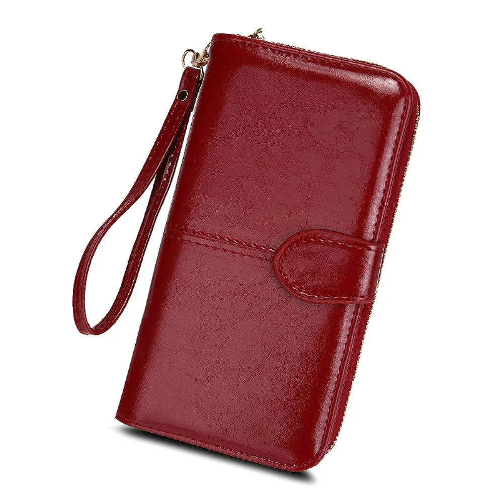 High Quality Women Wallet  Anti-theft Leather Wallets For Woman Long Zipper Large Ladies Clutch Bag Female Purse Card Holder