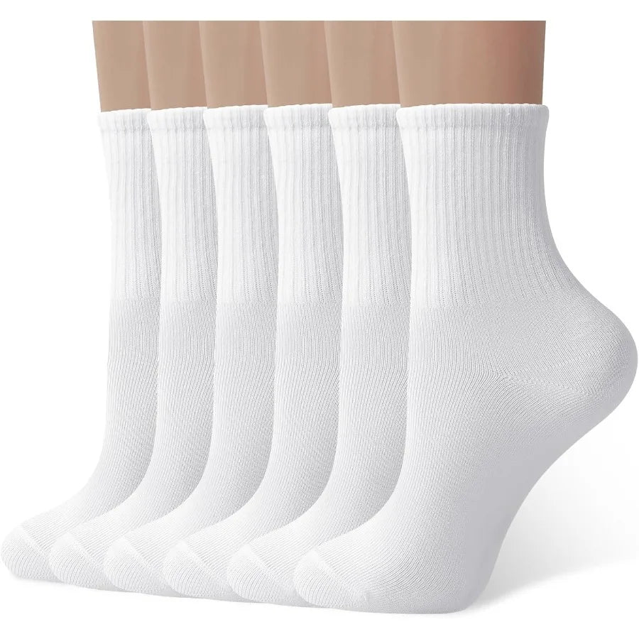 Womens Crew Socks Casual Calf Socks Cute Soft Above Ankle Sock 6 Pairs Size 510 for Everyday Wear Comfortable and Breathable Fa