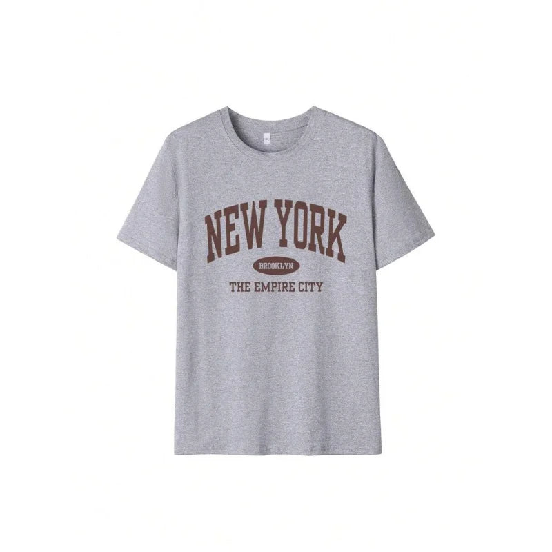 Women's Summer Letter Print Loose Casual T-Shirt Daily Fashion Versatile Graphic Tee Vacation t shirt Short Sleeved Tops