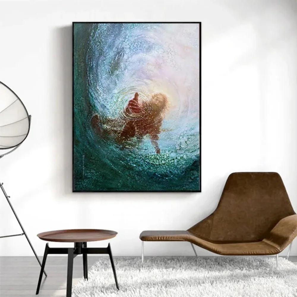 Canvas Painting Jesus The Hand of God Posters Christian Jesus Give Me Your Hand Wall Art Pictures Prints Home Decor Cuadros